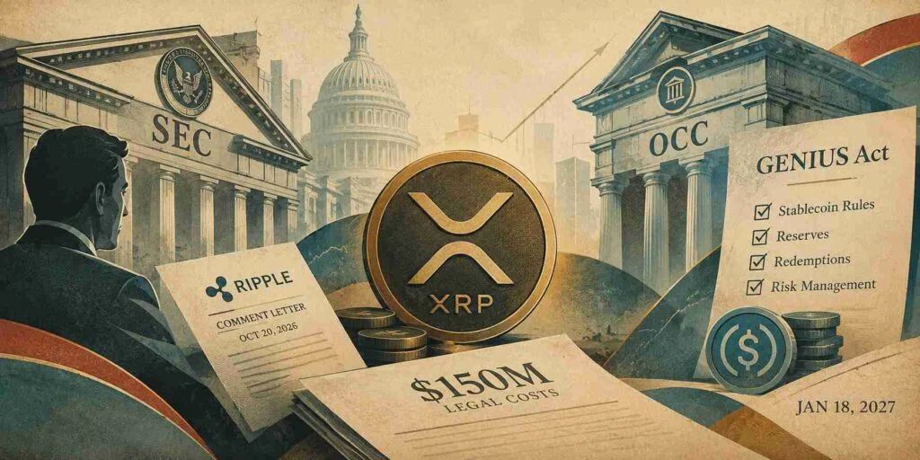 Ripple Makes a Shock SEC Move After $150M XRP Fight as OCC Unveils GENIUS Act Rules
