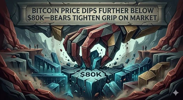 Bitcoin Price Dips Further Below $80K—Bears Tighten Grip On Market