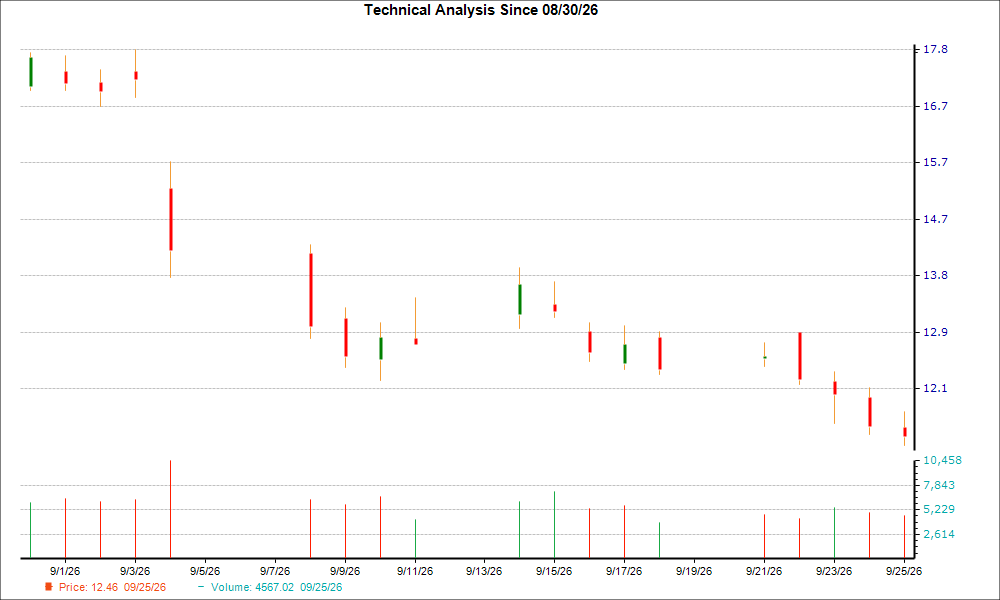 1-month candlestick chart for PATH