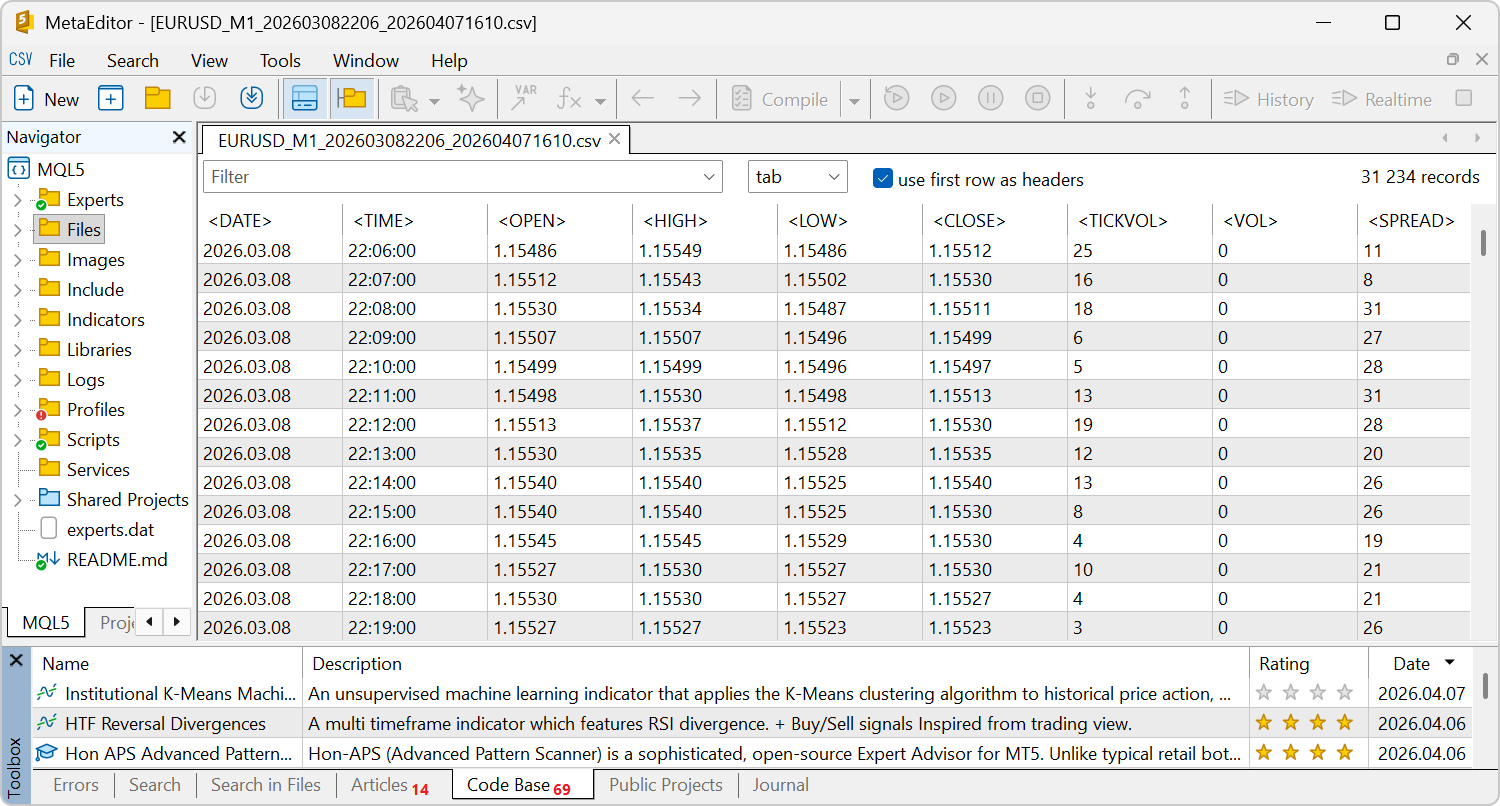 Añadida la posibilidad de visualizar archivos CSV en forma de tabla.
