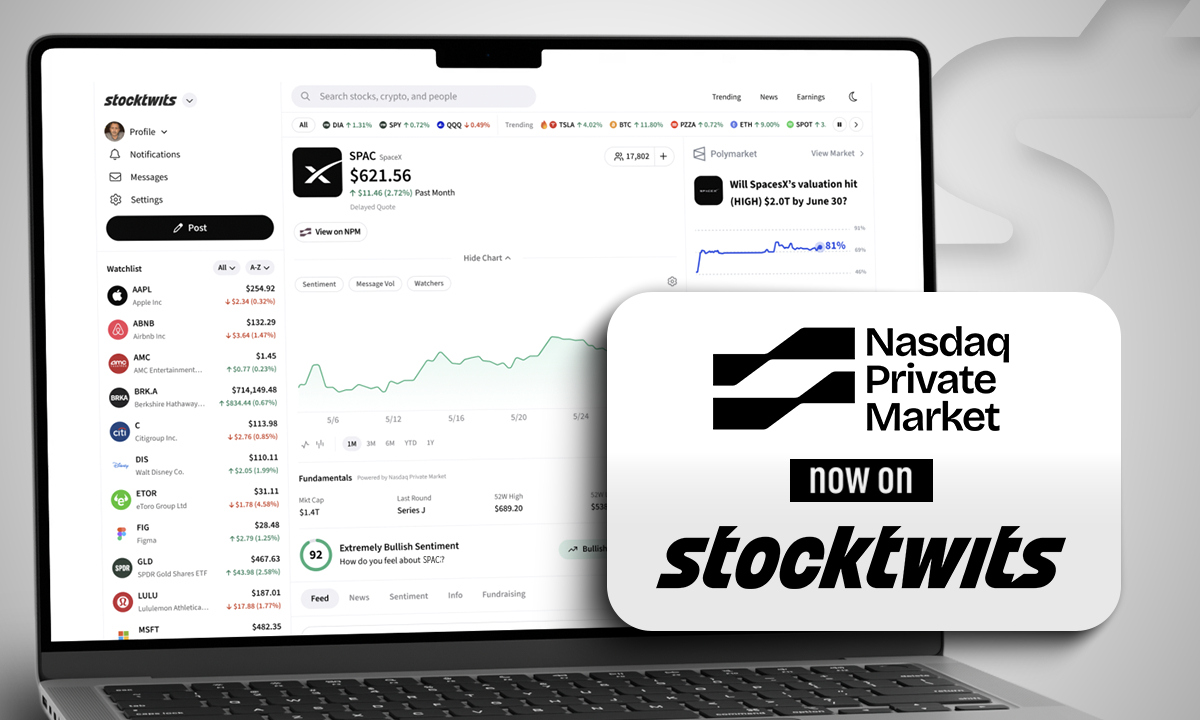 Stocktwits and Nasdaq Private Market Bring Institutional-Grade Private Company Data to Retail Investors