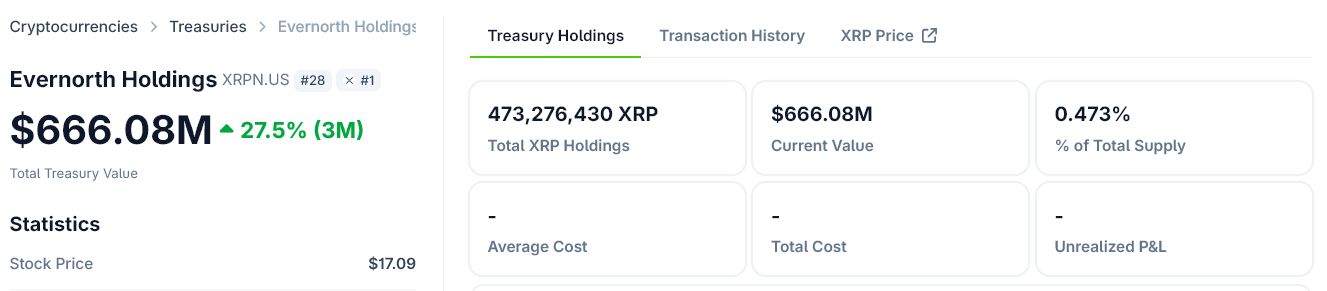 Evernorth'un XRP rezervleri