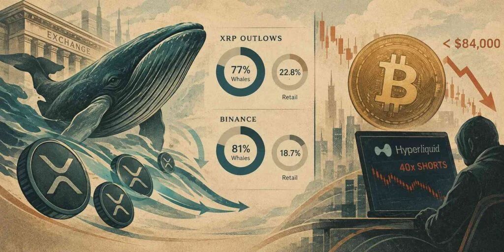 XRP Whales Dominate Exchange Outflows as Bitcoin Shorts Rise on Hyperliquid