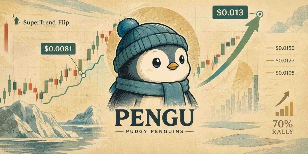 Pudgy Penguins (PENGU) Price Prediction: Bullish SuperTrend Flip Signals Potential 70% Rally to $0.013