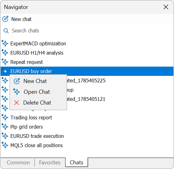 Terminal: Added the ability to delete AI Assistant chats