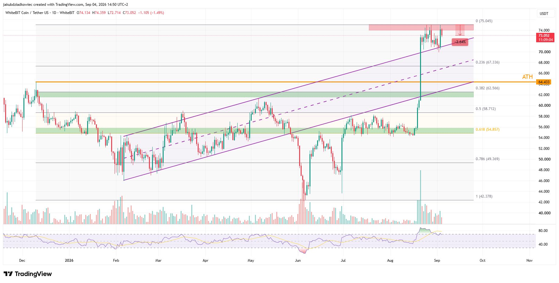 WBT日足チャート　出典： Tradingview