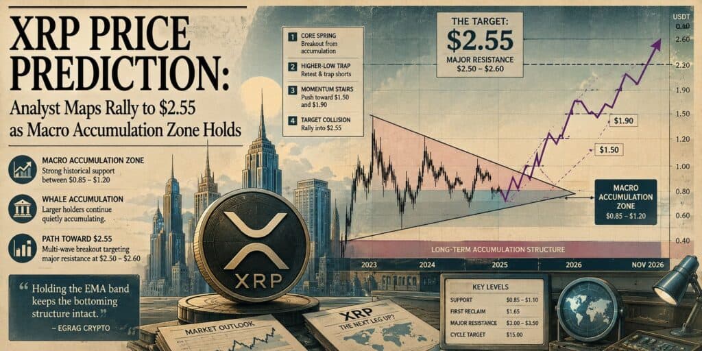 XRP Price Prediction: Analyst Maps Rally to $2.55 as Macro Accumulation Zone Holds