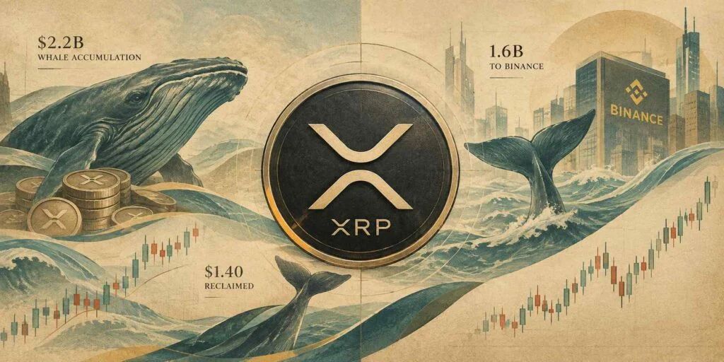 XRP Price Today: XRP Reclaims $1.40 as Whale Accumulation Hits $2.2B