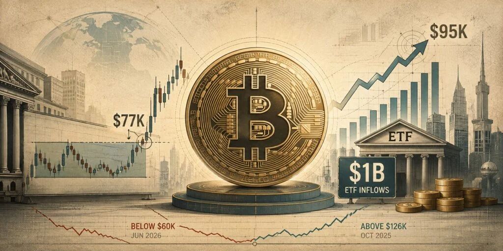 Bitcoin (BTC) Price Prediction: $77K Breakout, 26.8% Weekly Surge, and $1B in ETF Inflows Fuel Bullish Momentum Toward $95K
