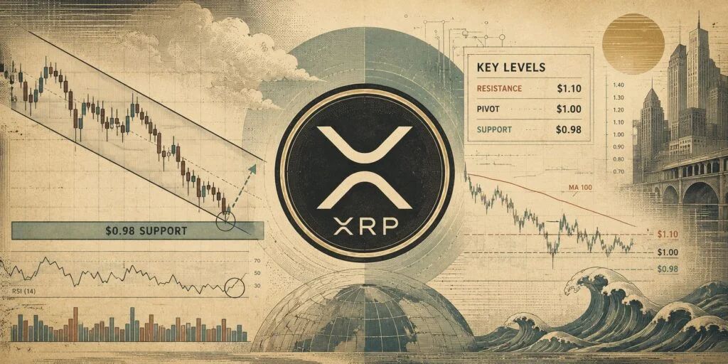 XRP Price Prediction: Descending Channel Points to Bounce as XRP Defends $0.98 Support
