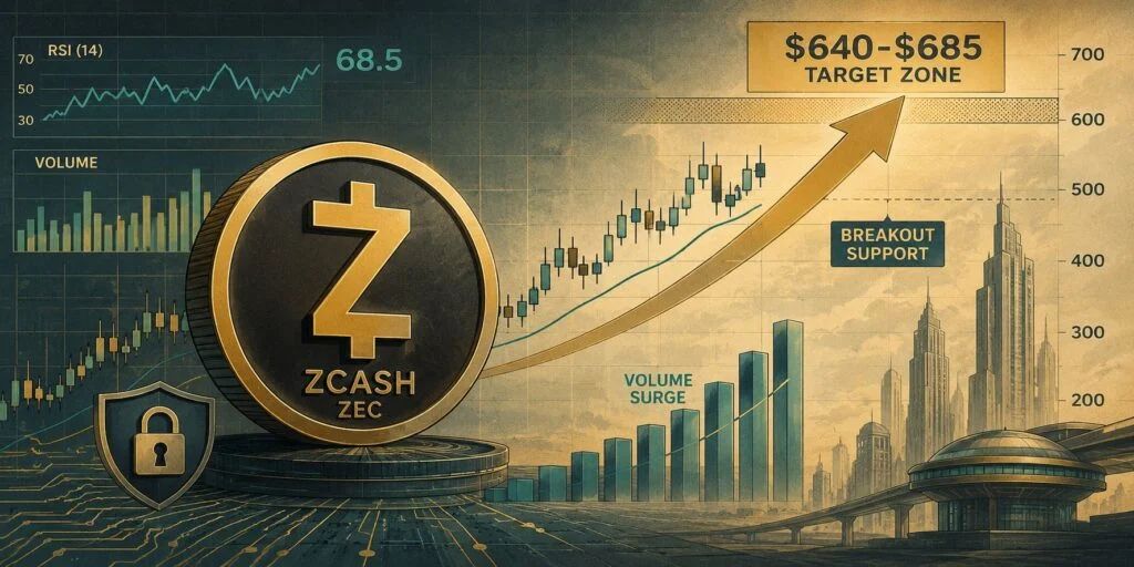 Zcash (ZEC) Price Prediction: RSI Strength and Volume Surge Point to $685 Upside