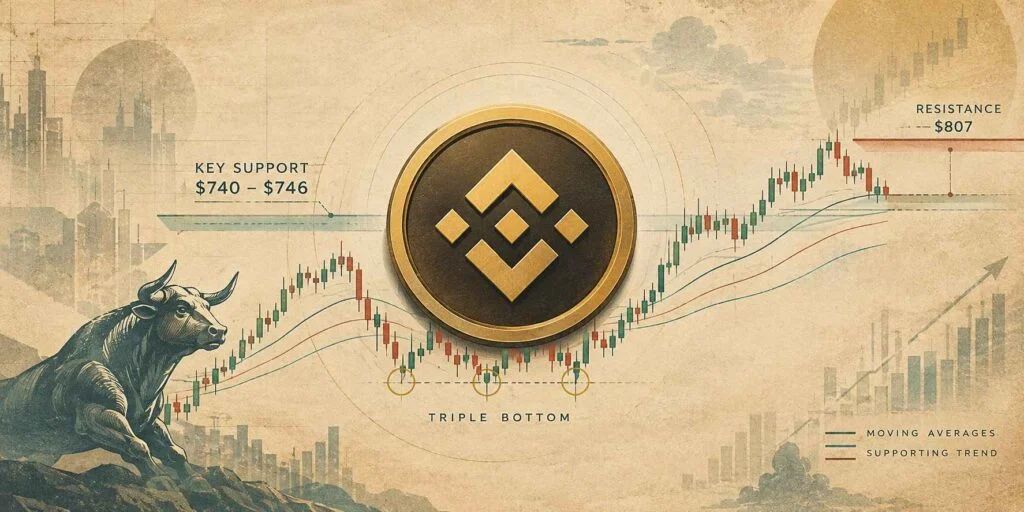 BNB Price Prediction: BNB Bulls Defend $740 as Triple Bottom Signals a Potential Breakout
