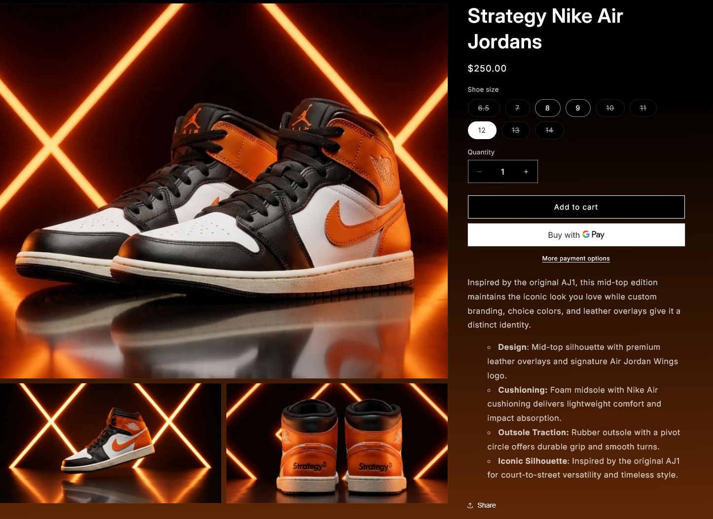 Nike Bitcoin Jordans par MicroStrategy. Source : Strategy Store