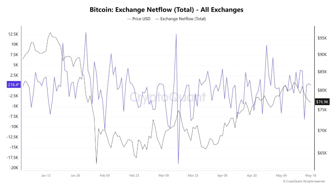 Bitcoin Exchange Netflow | Source: CryptoQuant