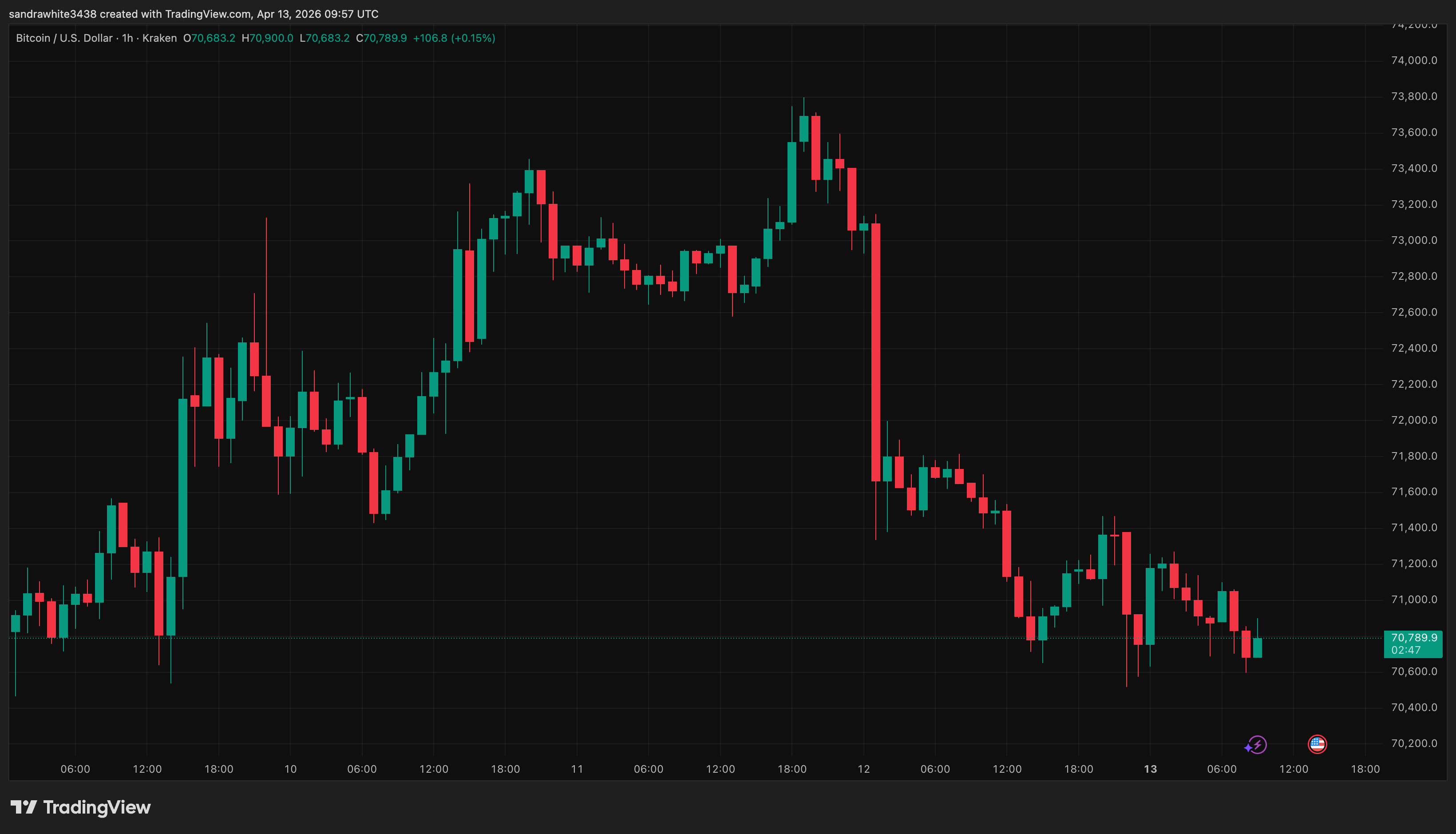 Bitcoin price chart from Tradingview.com