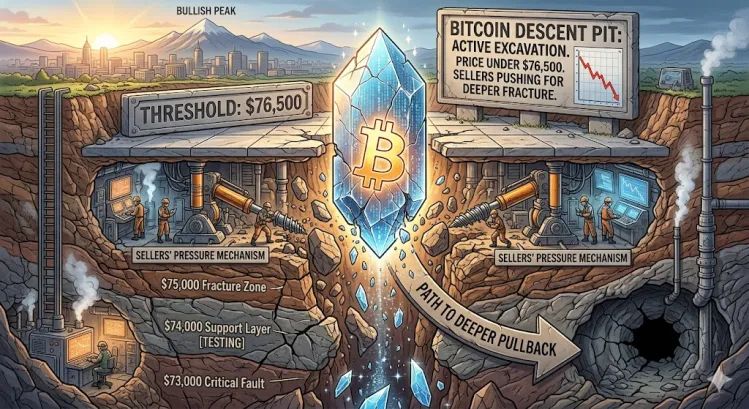 Bitcoin Price Dips Under $76,500, Sellers Push For Deeper Pullback