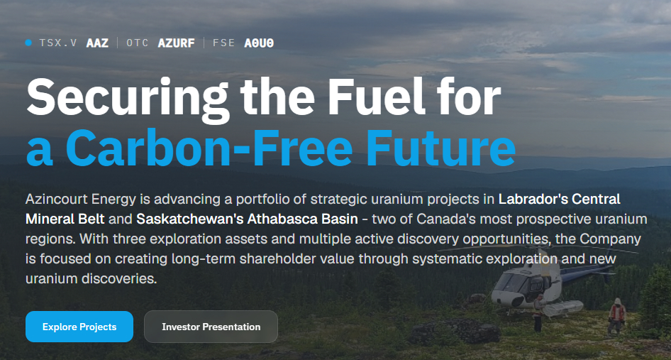Azincourt Energy Hits Radioactive Zones in First Snegamook Holes as Uranium Term Prices Reach Nominal Record