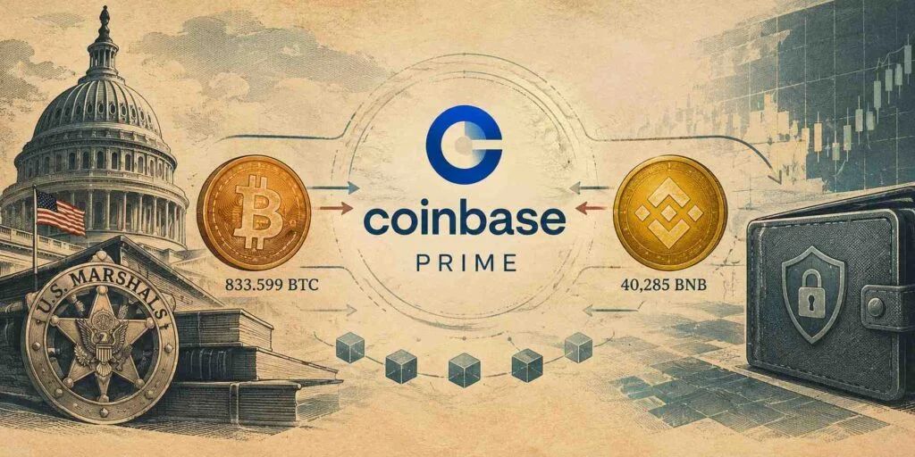 US Government Moves $103M in Seized Bitcoin and BNB to Coinbase Prime, Raising Sale Questions
