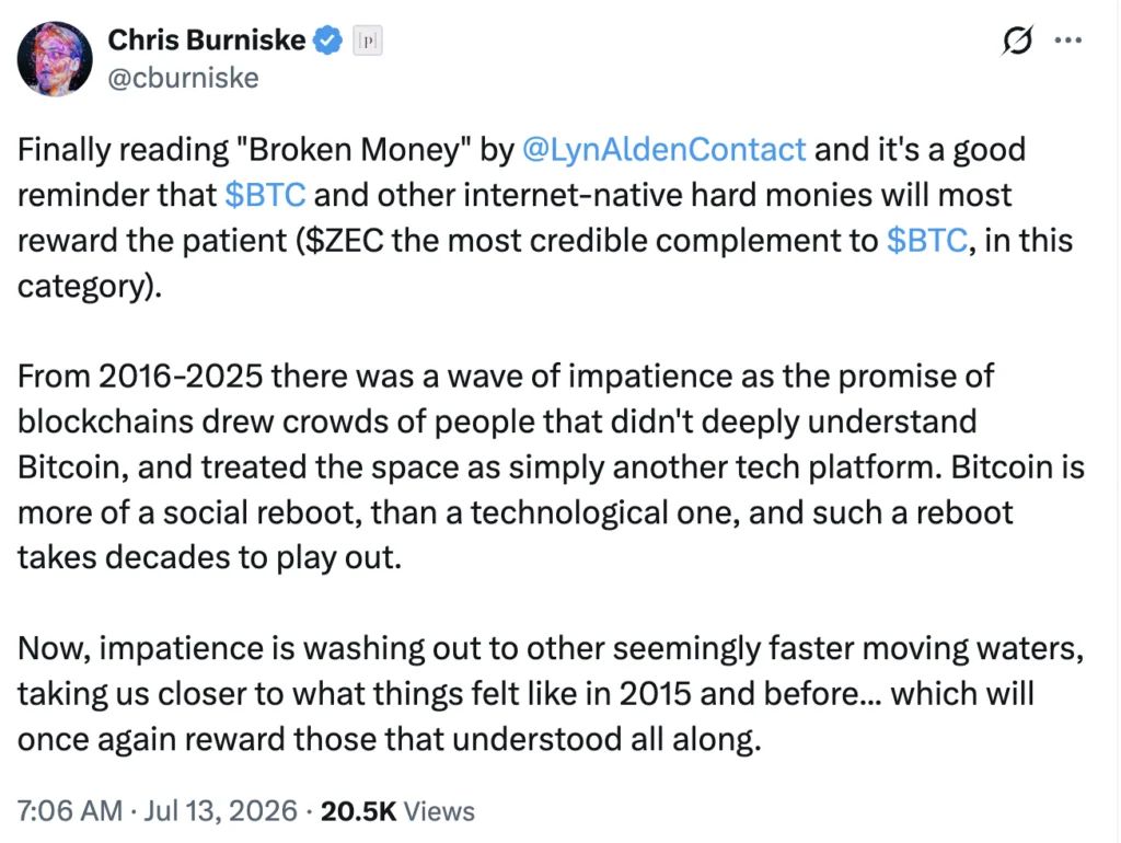 chris tweet about bitcoin