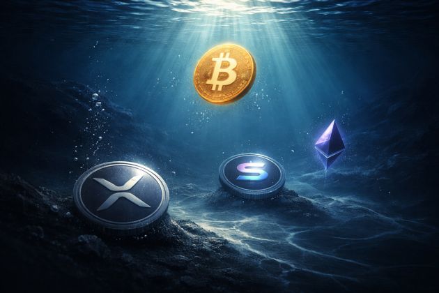 XRP, Solana Holders Deeper In The Red Compared To Bitcoin, Data shows