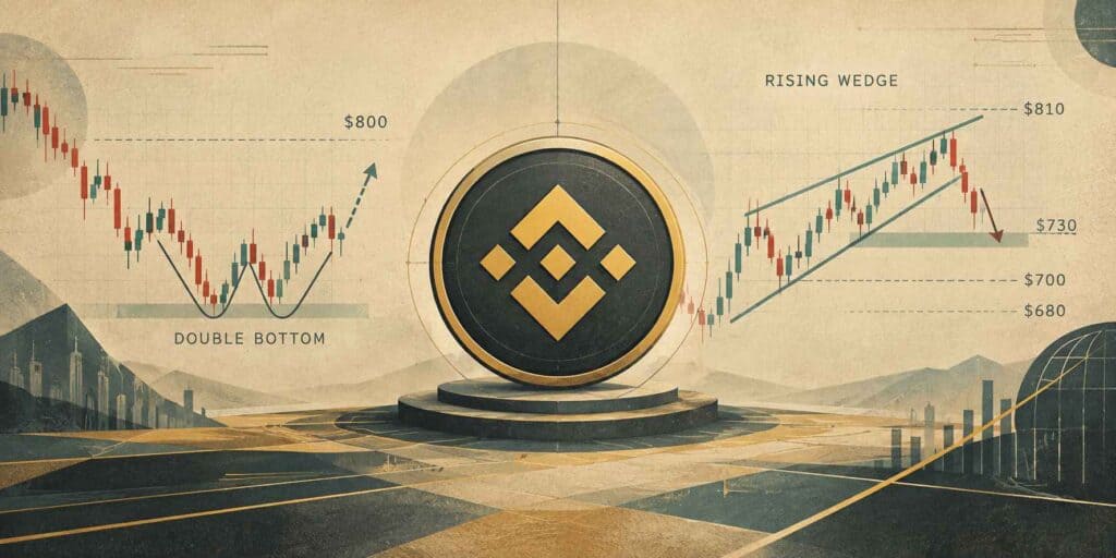 BNB Price Prediction: Double Bottom or Rising Wedge Breakdown? BNB Faces a Crucial $730 Test