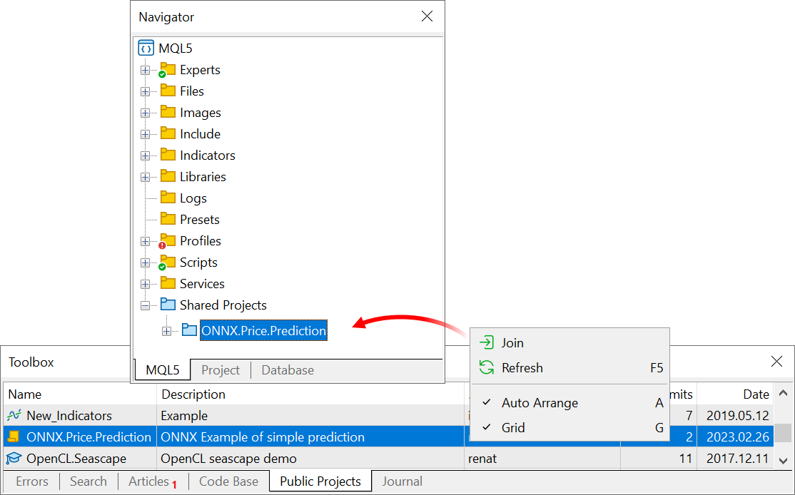 MetaTrader 5 build 3620: Web Terminal improvements, ONNX support and fast matrix multiplications in MQL5