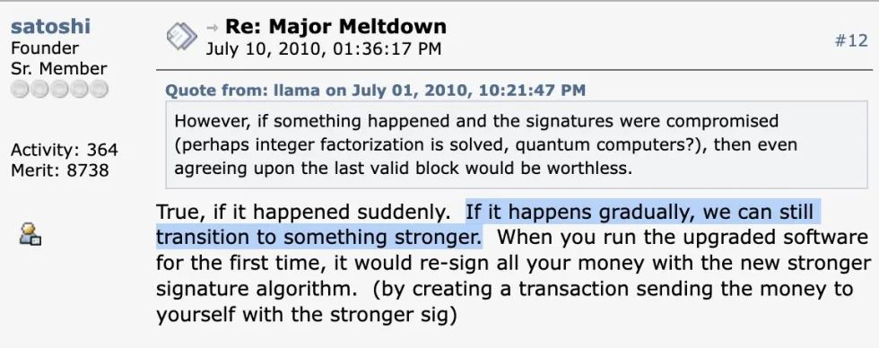 Bitcoin, Satoshi Nakamoto, Quantum Threat